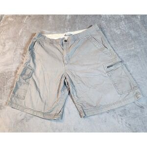 Columbia Shorts Mens 36 Gray Cargo Pockets Logo Outdoor Hiking Gorpcore Y2K